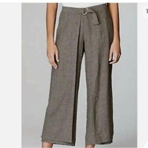 JJill linen crop pants with overlay